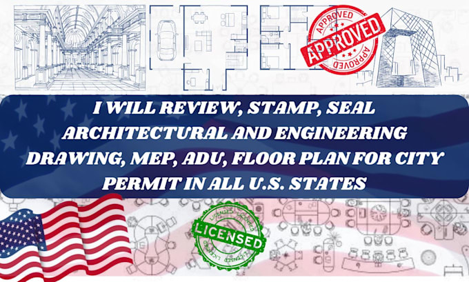 Gig Preview - Stamp and seal architectural stamping, engineering drawings, city permits