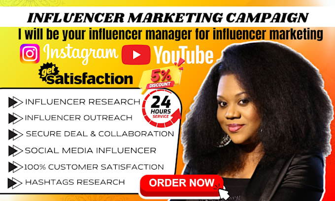 Gig Preview - Be your influencer manager for influencer marketing campaign research outreach