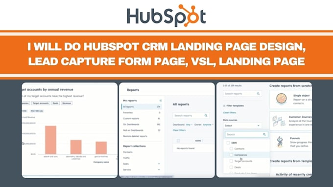 Gig Preview - Do hubspot CRM landing page design, lead capture form page, vsl, landing page