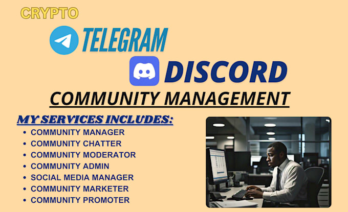 Bestseller - be your crypto discord and telegram community manager admin moderator or chatter