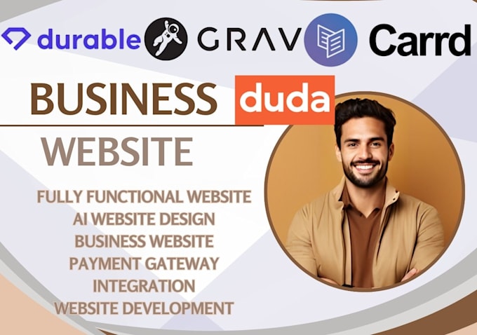 Bestseller - build SEO optimized grav carrd duda durable ai business website and landing page