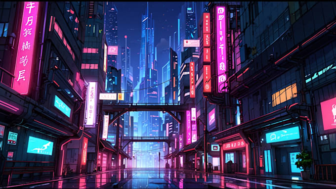 Bestseller - design cyberpunk futuristic city landscape or sci fi concept