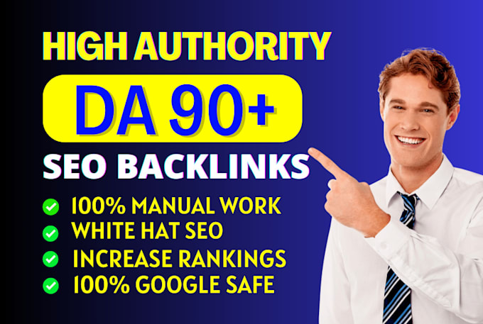 Gig Preview - Build high da backlinks dofollow white hat SEO link building