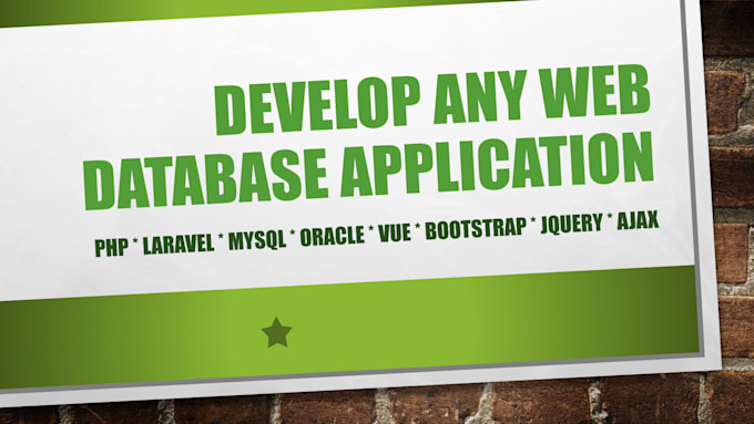 Bestseller - develop any web database application