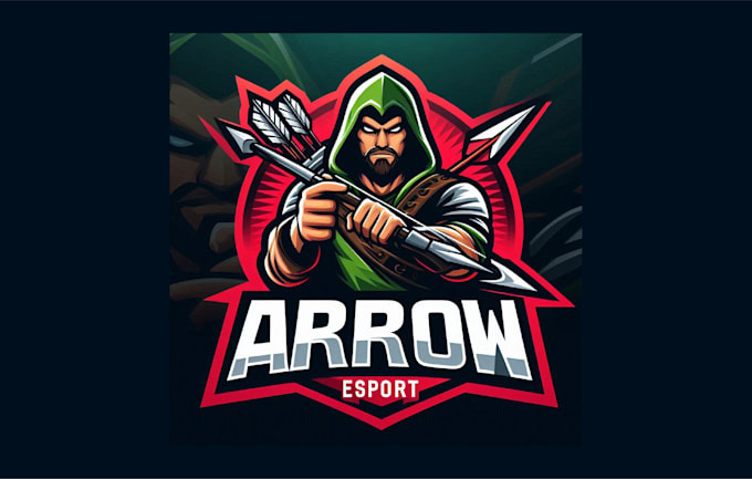 Gig Preview - Do modern arrow esports mascot logo with express delivery