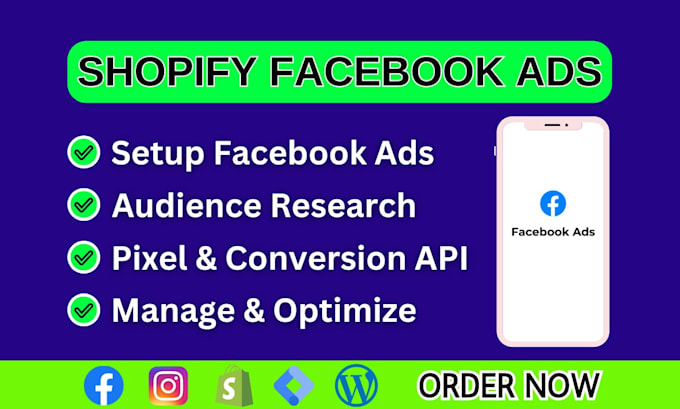 Gig Preview - Create shopify facebook ads campaign to boost your online business