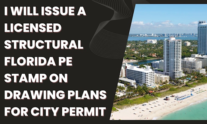 Gig Preview - Issue a licensed structural florida pe stamp on drawing plans for city permit