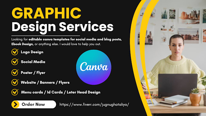 Gig Preview - Design editable canva template for social media and website