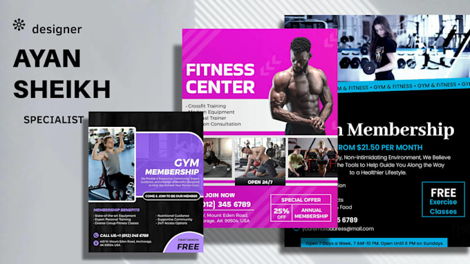 Gig Preview - Create a posters, pamphlets or flyers for your gym