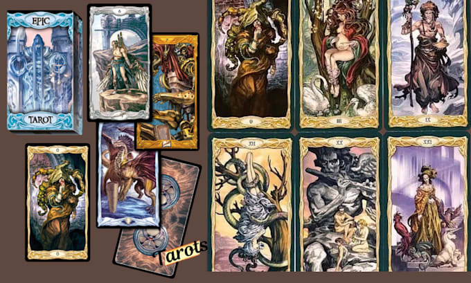 Gig Preview - Tarot cards, oracle card, zodiac card illustration, game card tcg playing card