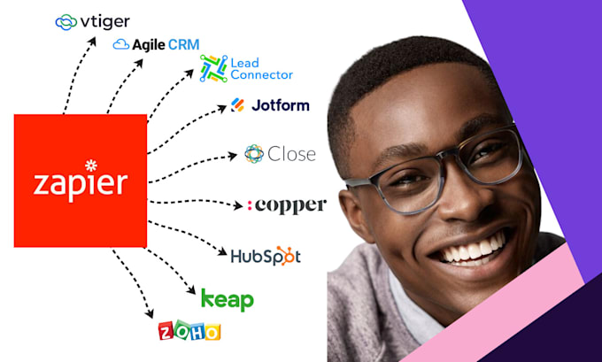 Gig Preview - Zapier integration with hubspot active campaign airtable lead connector jotform