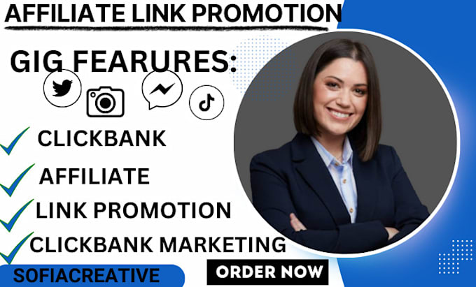 Gig Preview - Clickbank affiliate link promotion, affiliate marketing clickbank link promotion