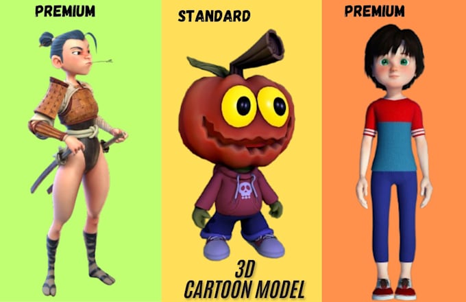 Gig Preview - Model 3d character design 3d cartoon character for animation 3d game character