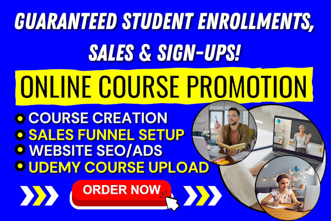 Gig Preview - Create thinkific online course, udemy course promotion affiliate sales marketing