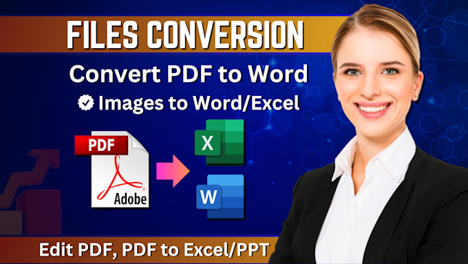 Gig Preview - Convert PDF to word, excel, PPT, and images to word or excel