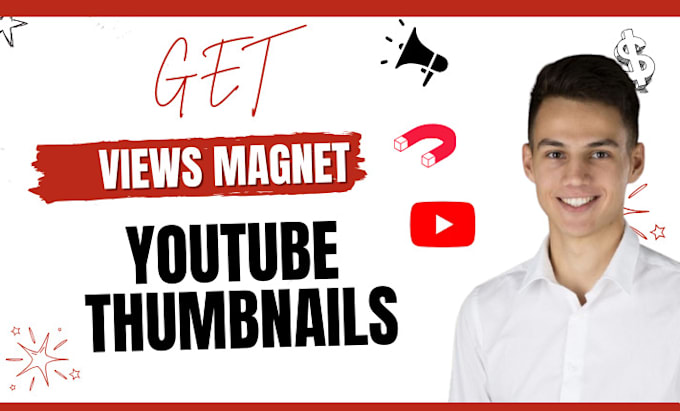 Gig Preview - Design amazing views magnet youtube thumbnail, logo design