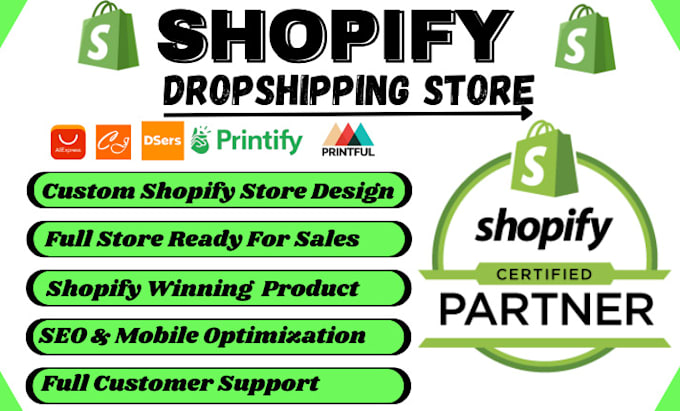 Gig Preview - Create shopify dropshipping store, custom shopify dropshipping xmas store