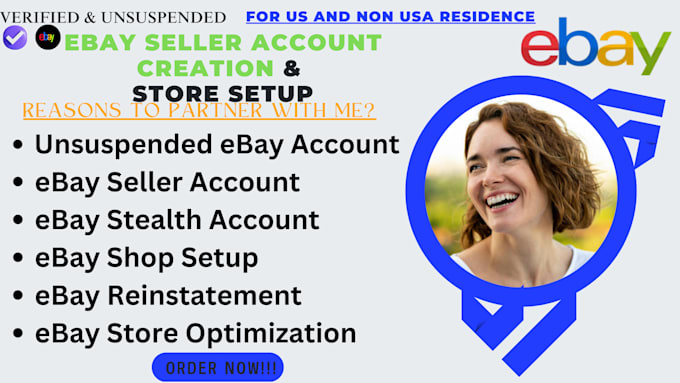 Gig Preview - Unsuspended ebay account creation ebay seller account ebay stealth ebay listing