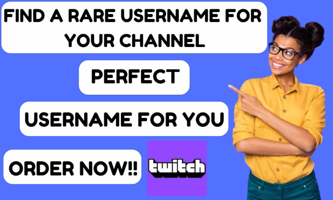 Gig Preview - Find rare unique twitch youtube username for your channel brand name and logo