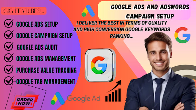 Gig Preview - Setup and manage google ads, ads words  ads campaign ads ppc