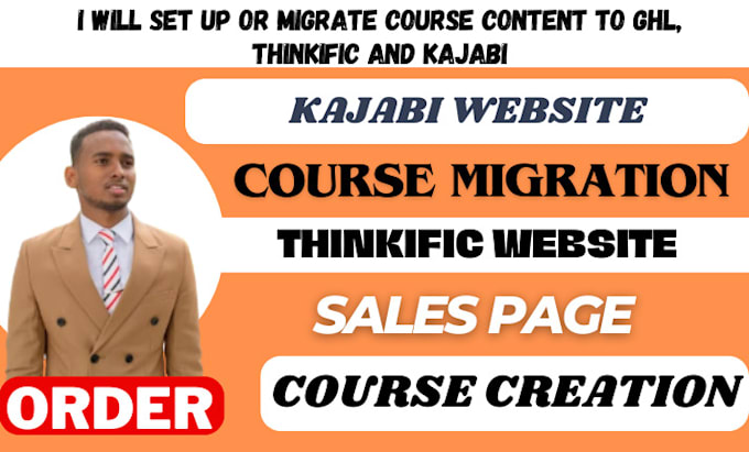 Gig Preview - Set up or migrate course content to clickfunnel, gohighlevel course and kajabi