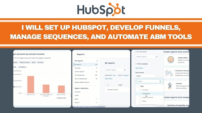 Gig Preview - Set up hubspot CRM, develop funnels, manage sequences, and automate abm tools