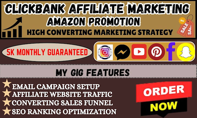 Gig Preview - Do clickbank affiliate marketing sales funnel, amazon link promotion