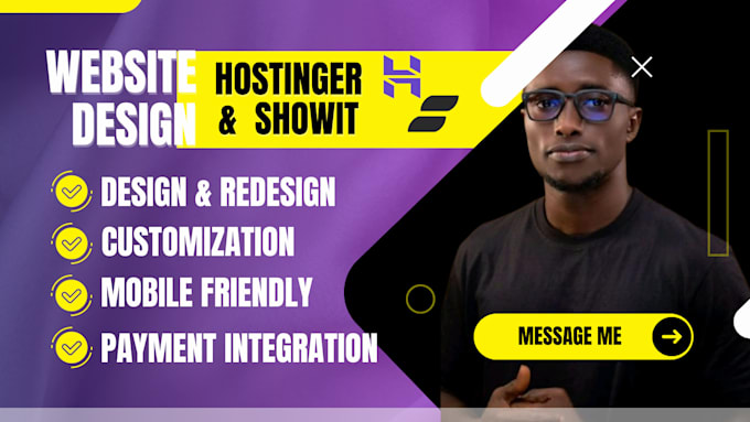 Gig Preview - Hostinger website design, show it website,  show it template redesign