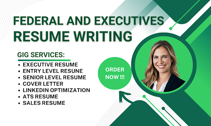 Gig Preview - Do federal resume writing for usajobs executive resume military resume linkedin