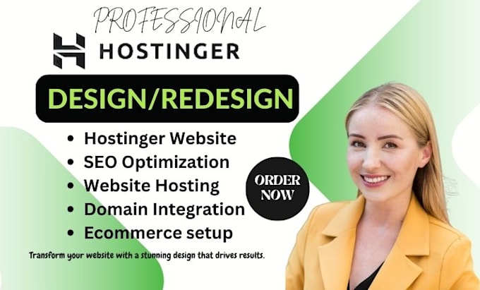 Gig Preview - Build hostinger website design wordpress website design hostinger redesign