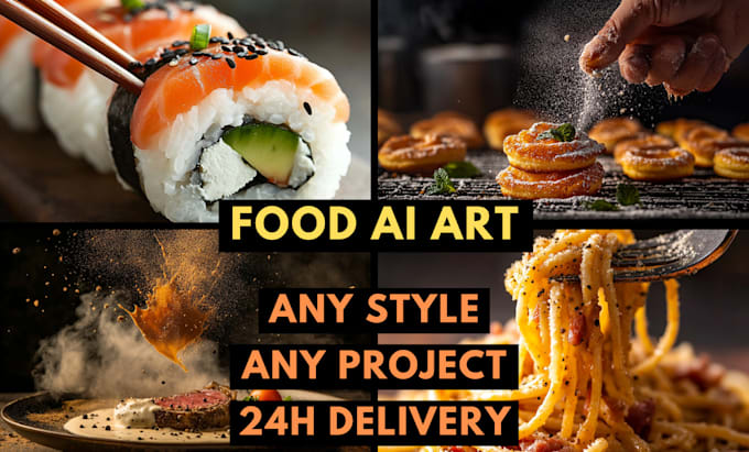 Gig Preview - Create stunning ai generated food imagery for menus, blogs etc