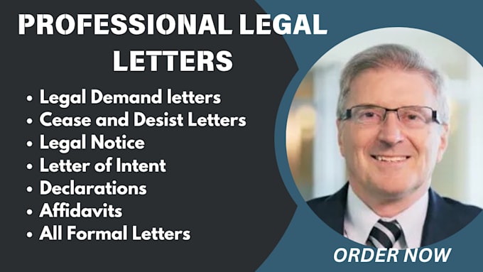 Gig Preview - Write legal demand letter, cease and desist, legal notice, letter of intent