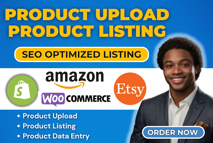 Gig Preview - Do shopify product upload woocommerce product upload amazon listing ebay listing