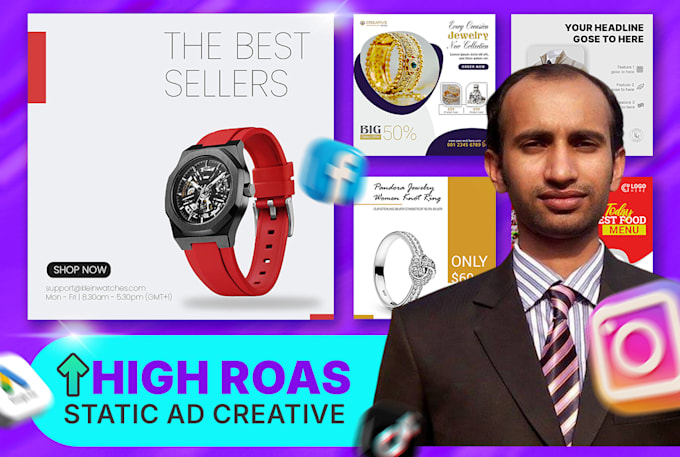 Gig Preview - Design static ads creative or social media image ad banner for ecommerce product