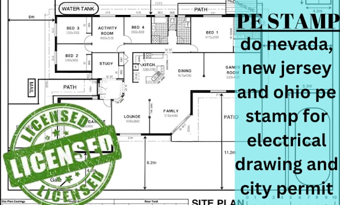 Gig Preview - Do nevada, california and ohio pe stamp for electrical drawing and city permit