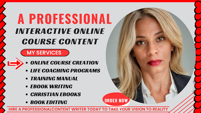 Gig Preview - Create interactive online course life coaching training manual travel guide blog