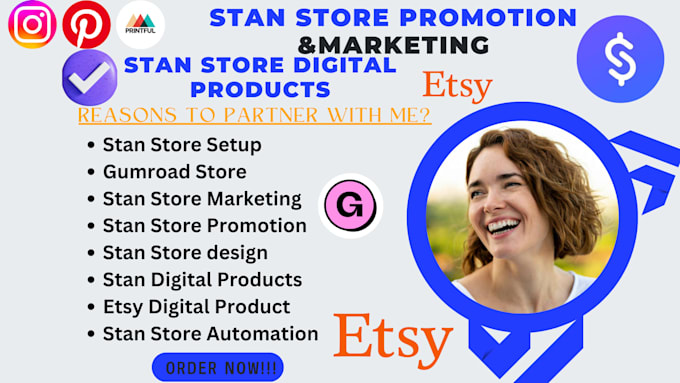 Gig Preview - Setup etsy shop etsy digital product stan store marketing gumroad store etsy seo