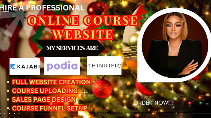 Gig Preview - Do online course website, sales page, kajabi website, podia, thinkific website