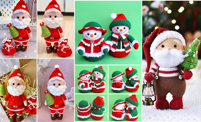 Gig Preview - Do detailed christmas amigurumi crochet pattern for christmas etsy new year sale