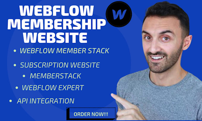 Gig Preview - Setup webflow membership member stack website firebase membersonic subscripton