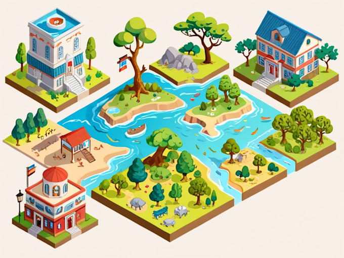 Gig Preview - Create isometric vector illustration or map for you