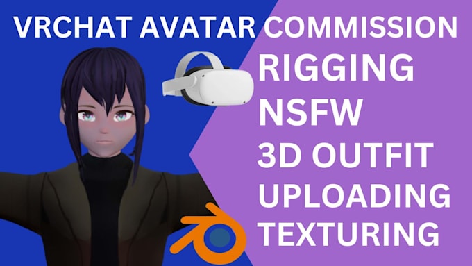 Gig Preview - Create a vrchat avatar 3d model and outfit furry nsfw uploading for pc and quest