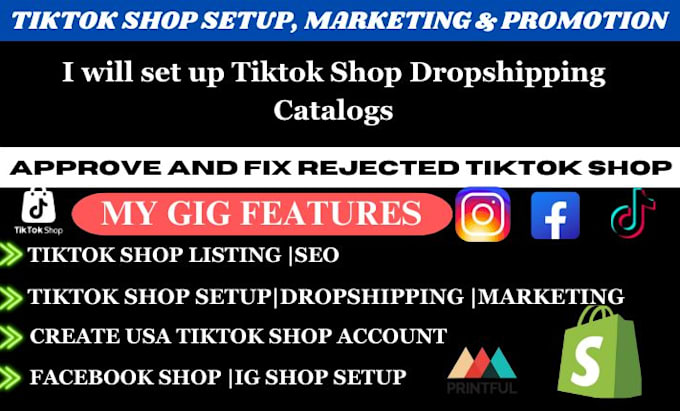 Gig Preview - Fix,setup,manage tik tok shop,tiktok dropshipping,tiktok shop ads tiktok manager