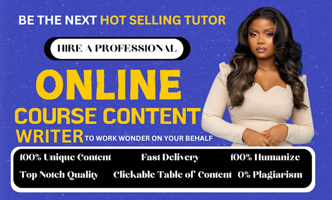 Gig Preview - Create online course content course curriculum ebook course ghostwriter