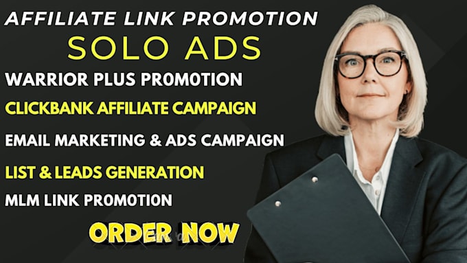 Gig Preview - Do  affiliate link promotion solo ads MLM leads boost bookings