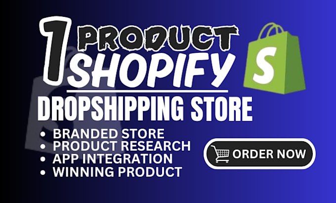 Gig Preview - One product shopify dropshipping store design website redesign landing page