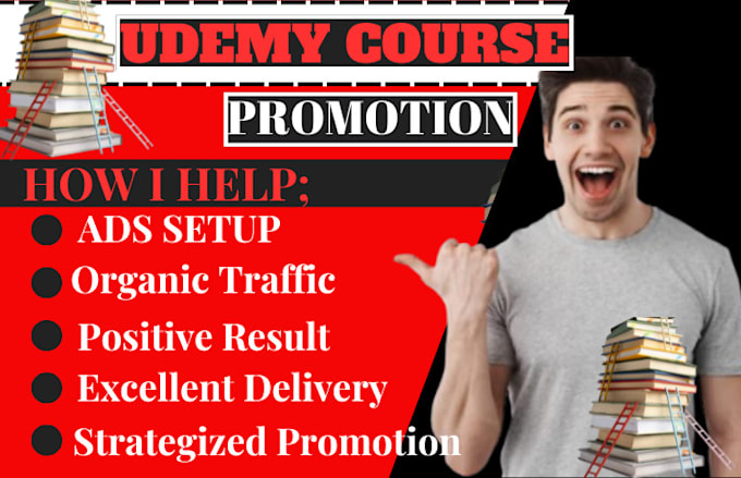 Gig Preview - Increase your udemy online course visibility, thinkific course promotion