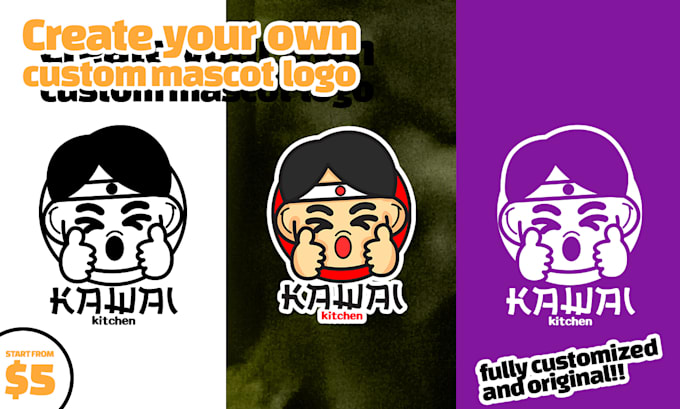 Gig Preview - Create you original cute adorable custom mascot logo