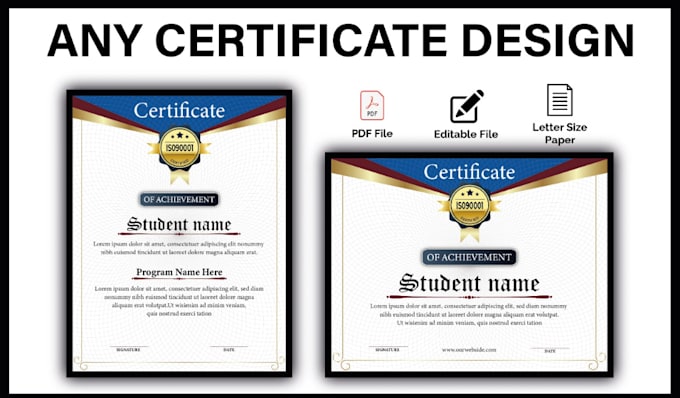 Gig Preview - Design, diploma certificate or custom certificate  design fast