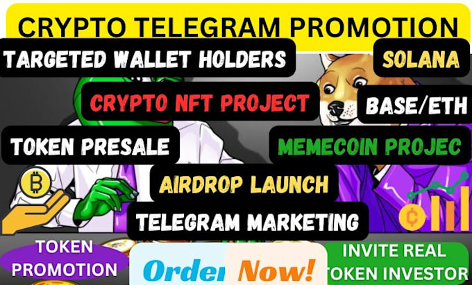 Gig Preview - Do crypto token blockchain marketing,memecoin, wallet holder, telegram promotion